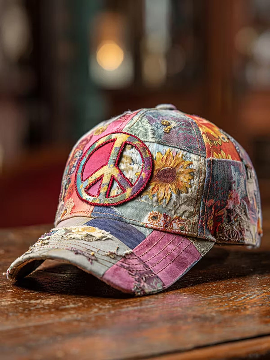 Retro Style Hippie Art Printed Casual Hat
